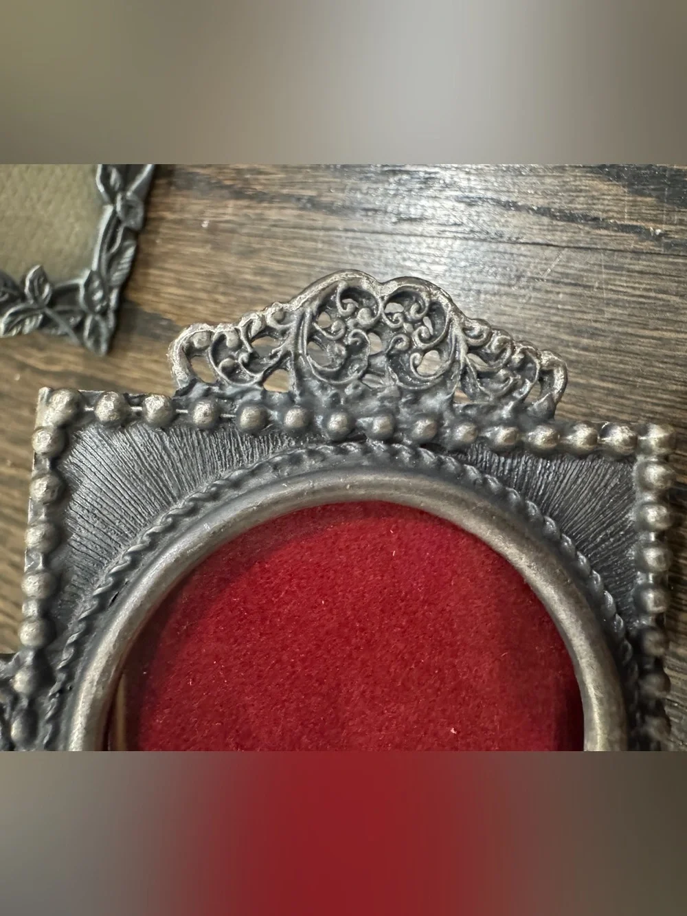 2 Vintage Pewter Mini Picture Frames